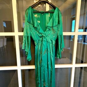 New Romantics Free People Green Silver Sequin Shooting Star Dress
